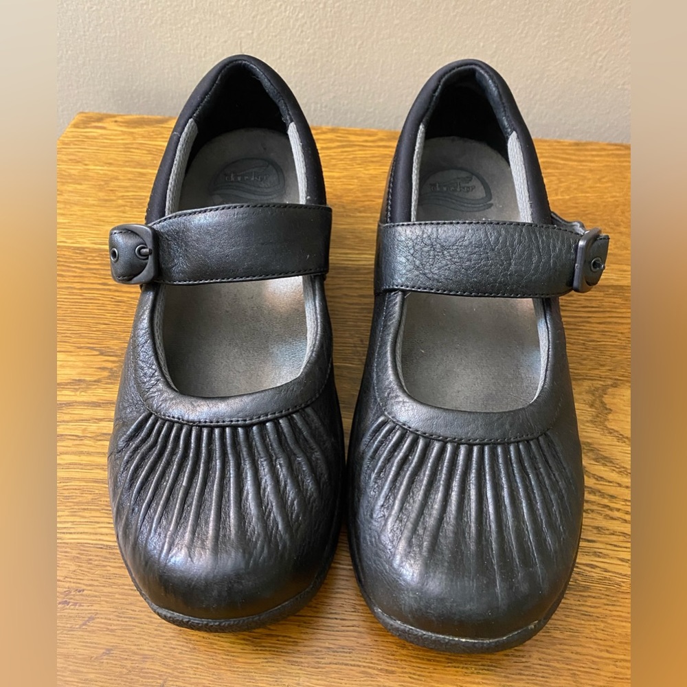 Dansko Black Leather Mules